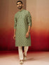 Men's Green Digital Print Kurta with Pyjama